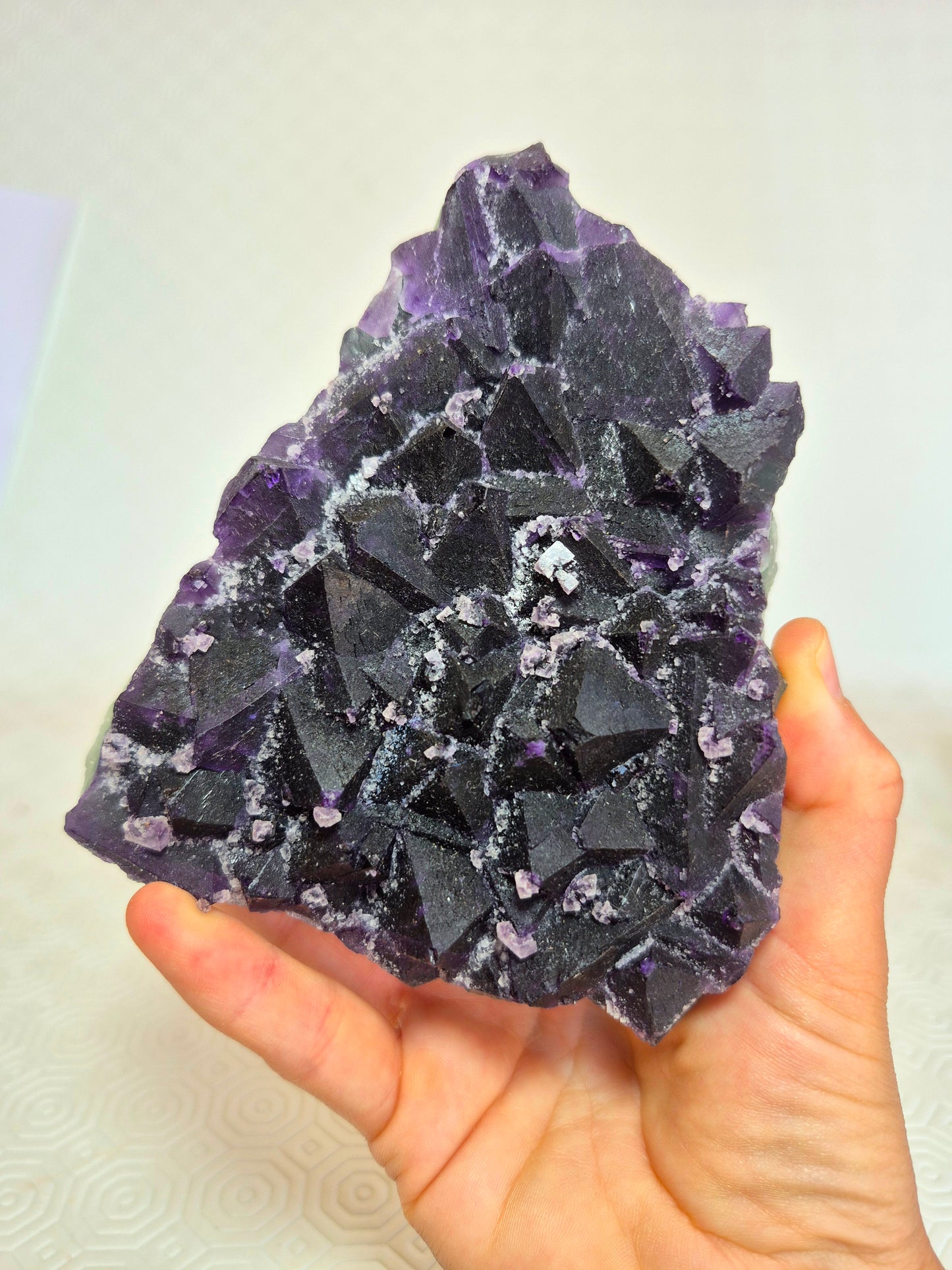 Fluorite ottaedrica bicolore