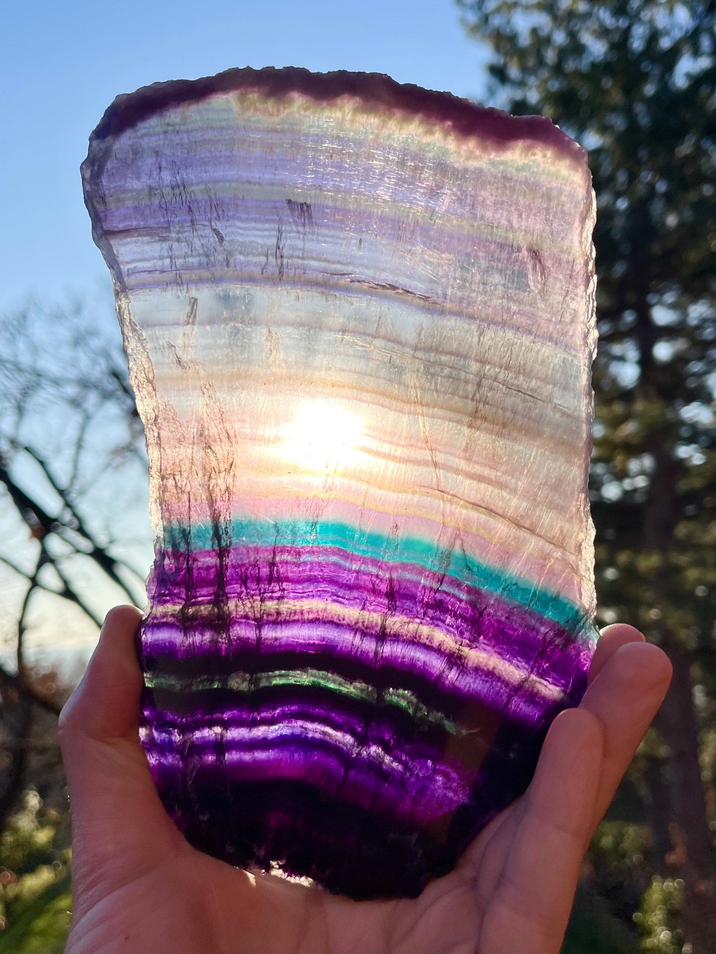 Fetta in fluorite arcobaleno