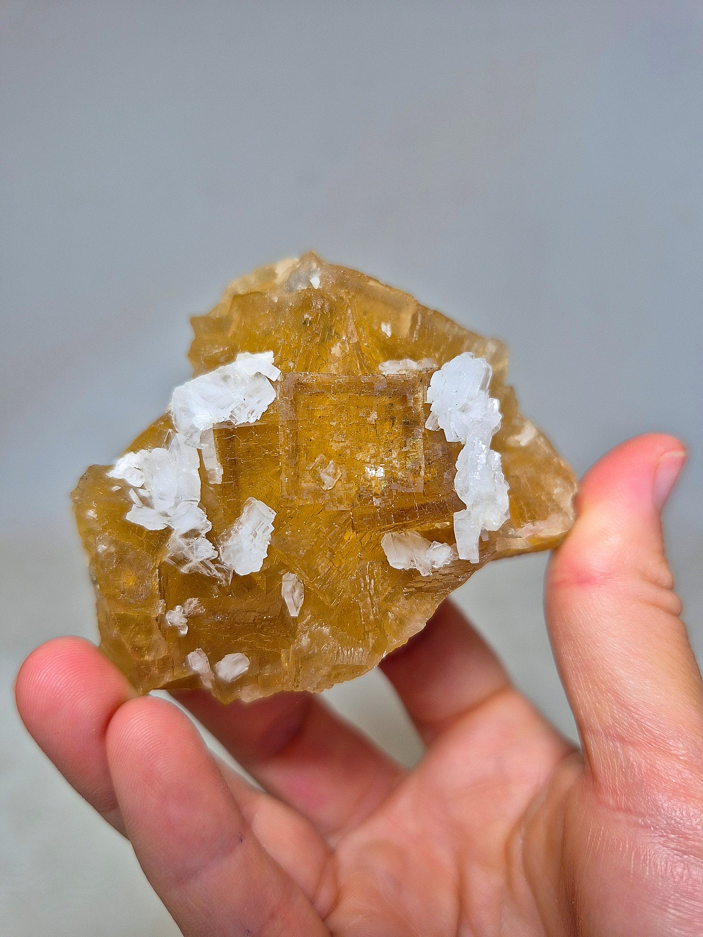 Fluorite Cubica Gialla con Barite