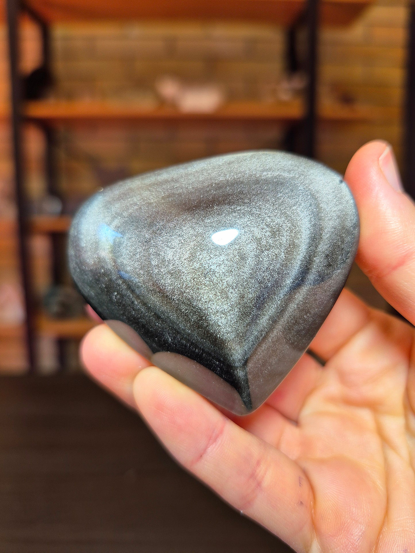 Cuore in Ossidiana Argentata